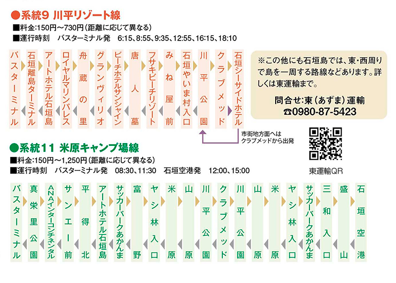 石垣島島バス路線図・時刻表